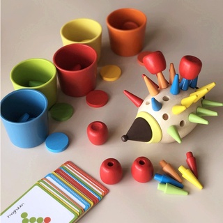 顏色認知分類杯幼兒園教具 寶寶早教配對木製玩具男女孩桌面遊戲 認知感官桌面遊戲顏色分類玩具幼兒園教具【包郵】