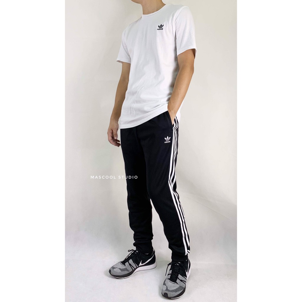 【MasCool】秋冬必買 Adidas Joggers DH5834 藍 三線褲  縮口褲 CW1275 縮口 黑 藍