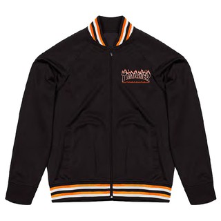 THRASHER 日線 TH0219-JK06 THRASHER TRACK JACKET 飛行外套 棒球外套 (黑色)