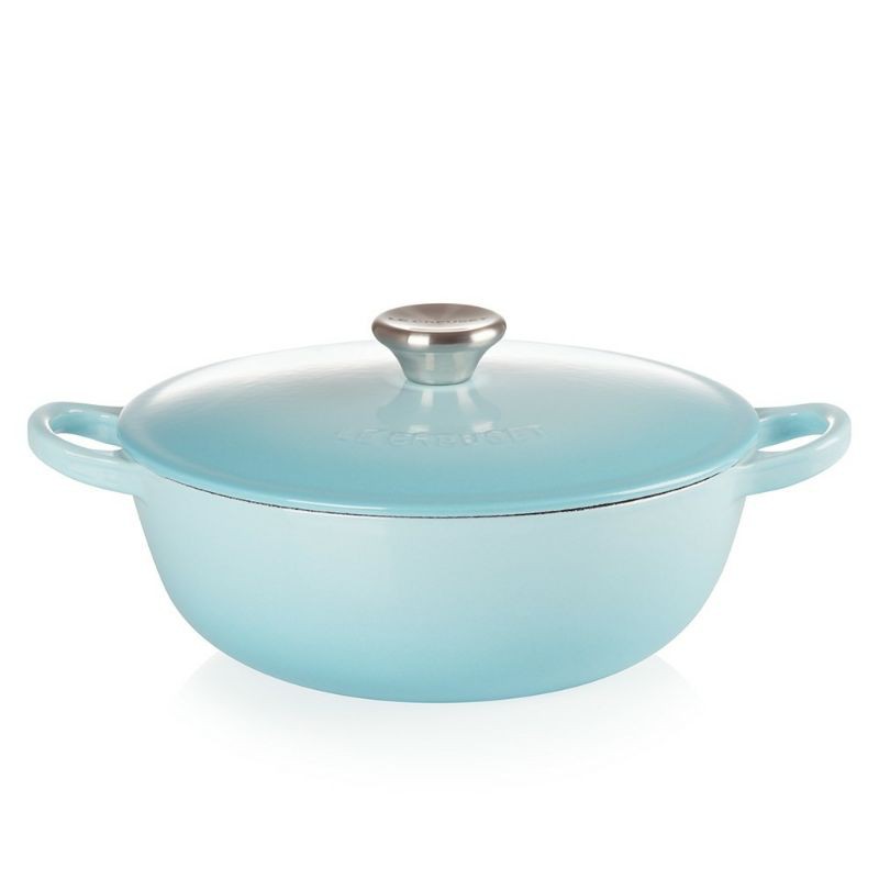 【巧藝廚房用品專賣店】Le Creuset 鑄鐵媽咪鍋黑珐瑯鋼頭 22cm 水漾藍 特價6780元