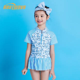 Heatwave 熱浪新款兒童泳衣女童短袖時尚連身裙式中大童小公主寶寶泳裝