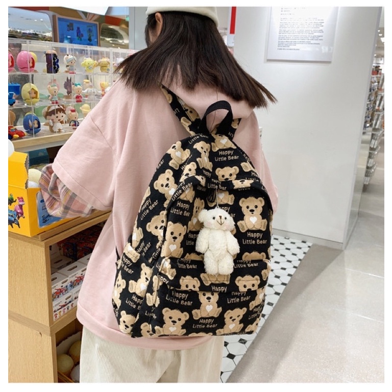 🌈現貨秒出免運🌈超可愛♥️小熊包🐻新款韓版 角落生物 毛毛熊娃娃包 側背包 兒童包 可愛風 泰迪熊 旅行包 兒童後背包