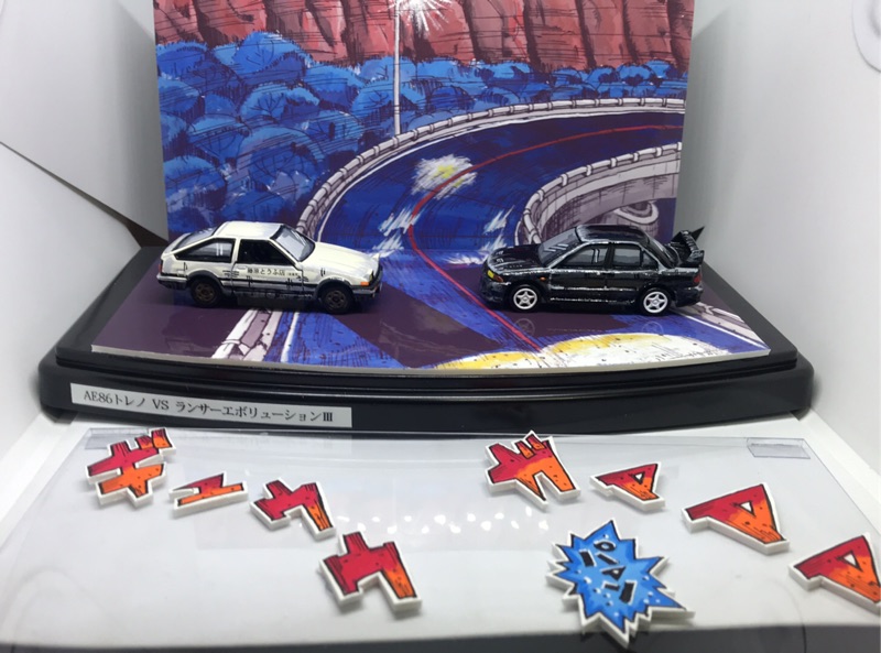 Tomica 多美頭文字d 場景1 64 藤原拓海須藤京ㄧinitial D Evo 3 Ae86 漫畫版手繪 蝦皮購物