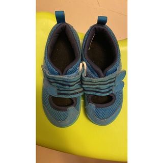 ASICS亞瑟士藍色男童涼步鞋（16公分）