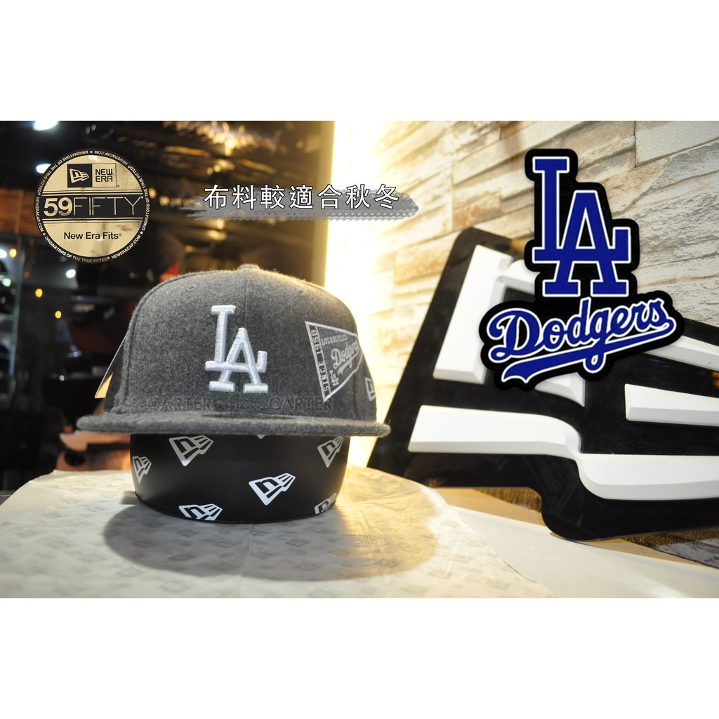 特價 New Era x LA Dodgers Grey 59fifty 洛杉磯道奇隊灰色秋冬布料全封尺寸帽