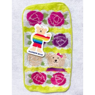 日本RAINBOW BEAR彩虹熊 玫瑰花 毛巾 小長巾 手帕