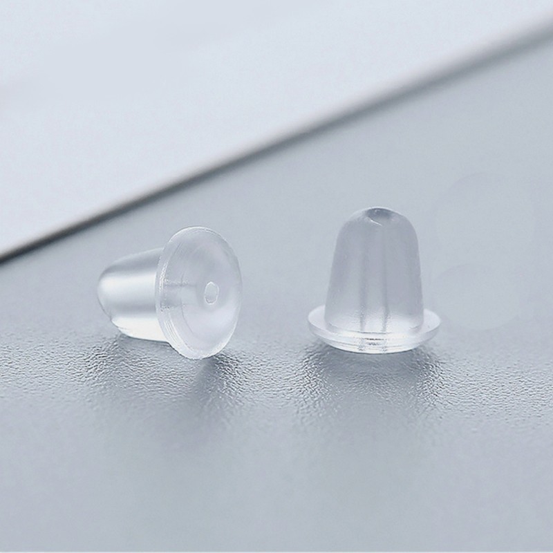 2入透明矽膠耳堵 蝴蝶金屬耳堵 耳針專用耳帽 耳針耳塞