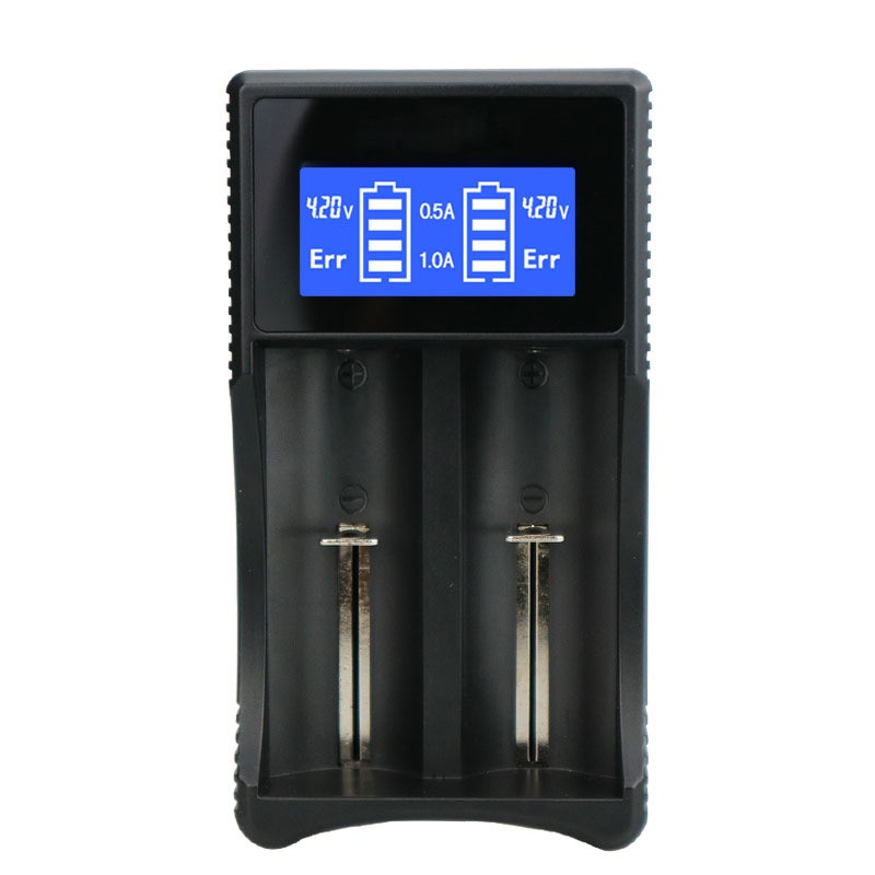 18650充電器 26650充電器通用款 液晶顯示螢幕雙槽充電器鋰電池充電器 雙槽充電座