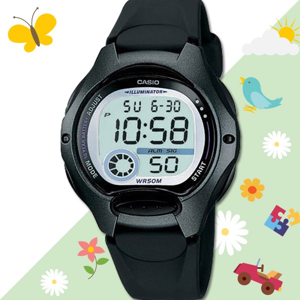 CASIO   LW-200-1B 數字錶 學生族最愛 膠質錶款 球面玻璃 LW-200 國隆手錶專賣店