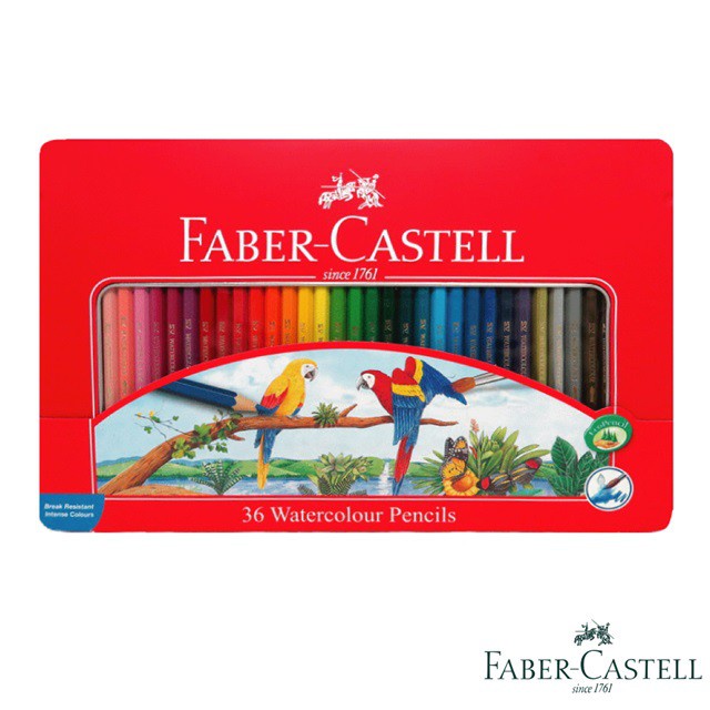 德國FABER-CASTELL輝柏 36色水性色鉛筆（鐵盒裝附水彩筆）