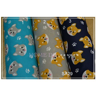 [防水傘布] SA29 可愛柴犬 可做內裡 浴簾 環保袋 野餐墊 購物袋