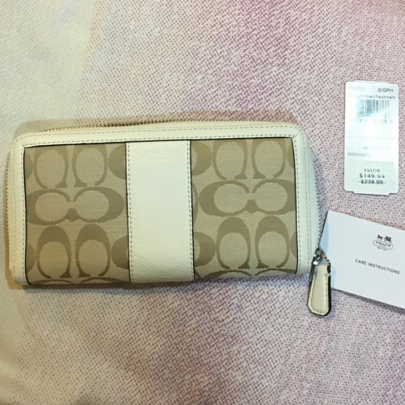 Coach 女長夾 白色 outlet