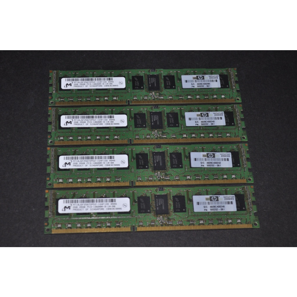 HP伺服器記憶體 美光 PC3-10600R ECC REG 2Gx4=8G MT18JSF25672PDZ-1G4F1