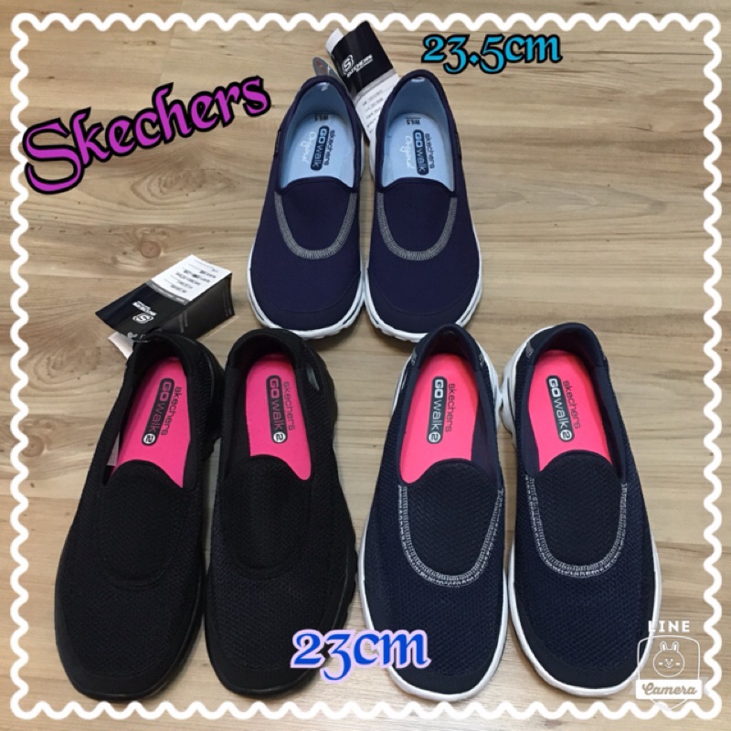 Skechers 23cm 深藍 娃娃鞋 懶人鞋 休閒鞋 母親節