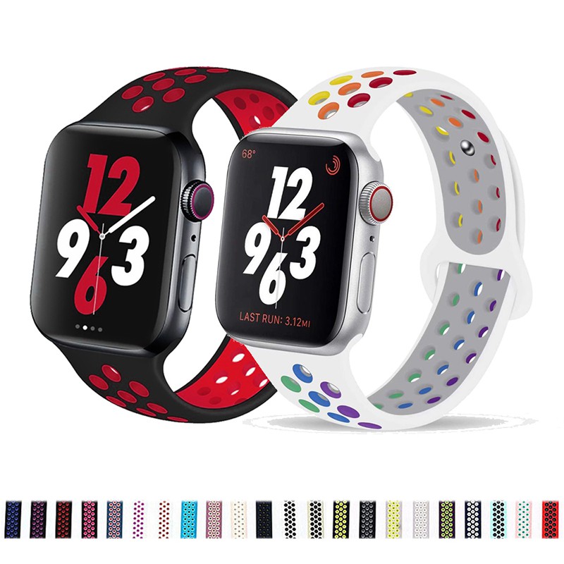 適用 apple iwatch6/SE硅膠手錶帶 蘋果手錶帶運動款watch5/4/3/2/1/代表帶38/42/40/