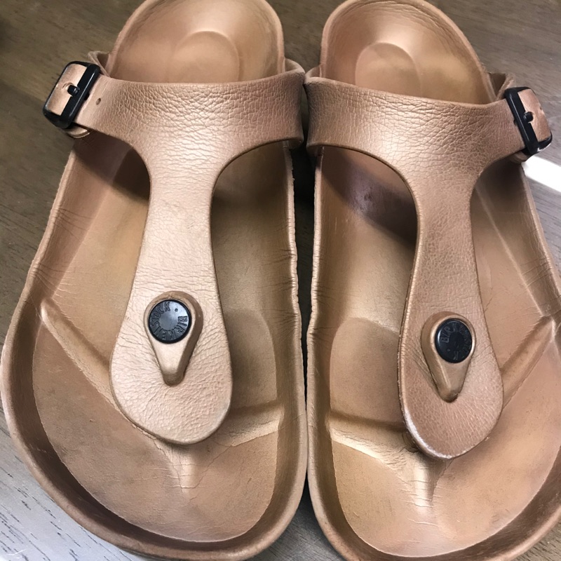 二手 專櫃正貨BIRKENSTOCK德國 勃肯 夾腳 拖鞋 BIRKENSTOCK EVA系列 Gizeh 古銅色38號