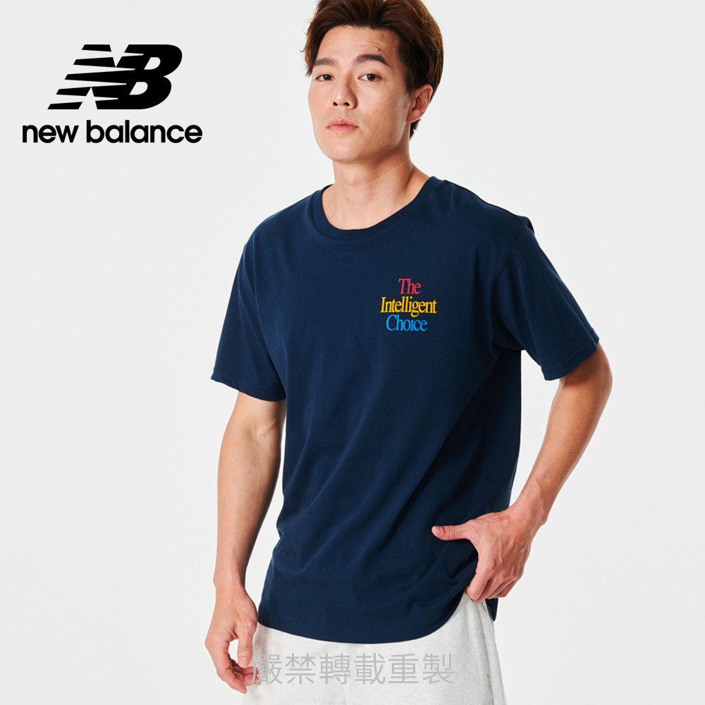 【New Balance】 NB 短袖上衣_男性_深藍色_AMT23502NGO