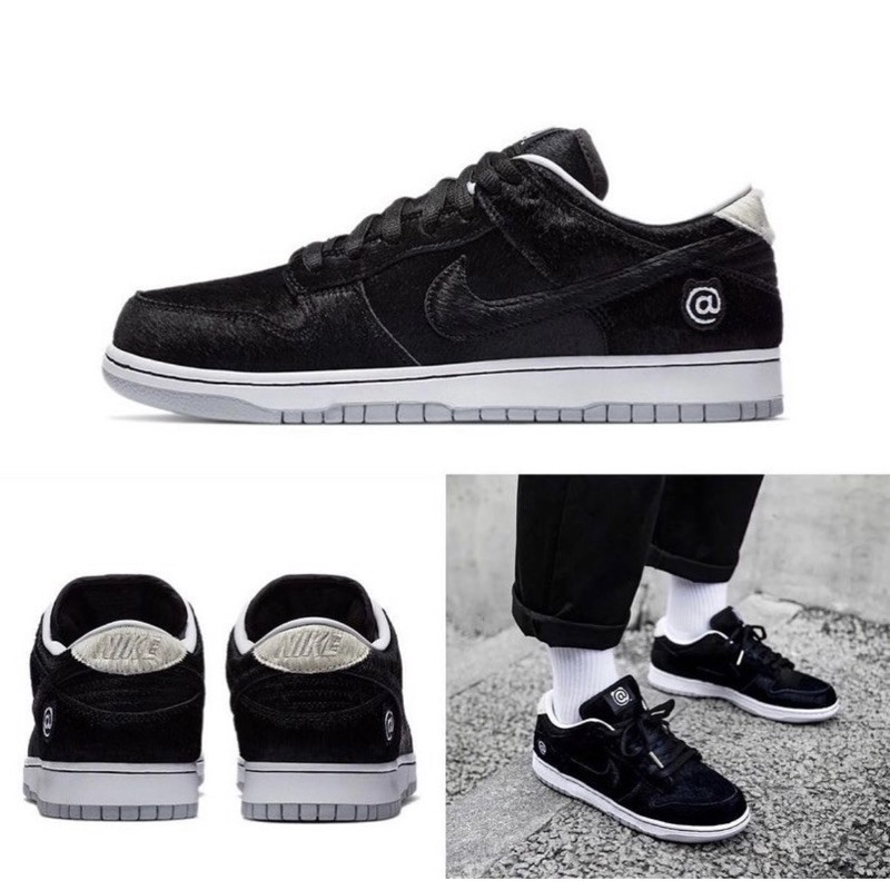 BENSON HOUSE NIKE SB DUNK LOW X BE@RBRICK 聯名 黑白 馬毛