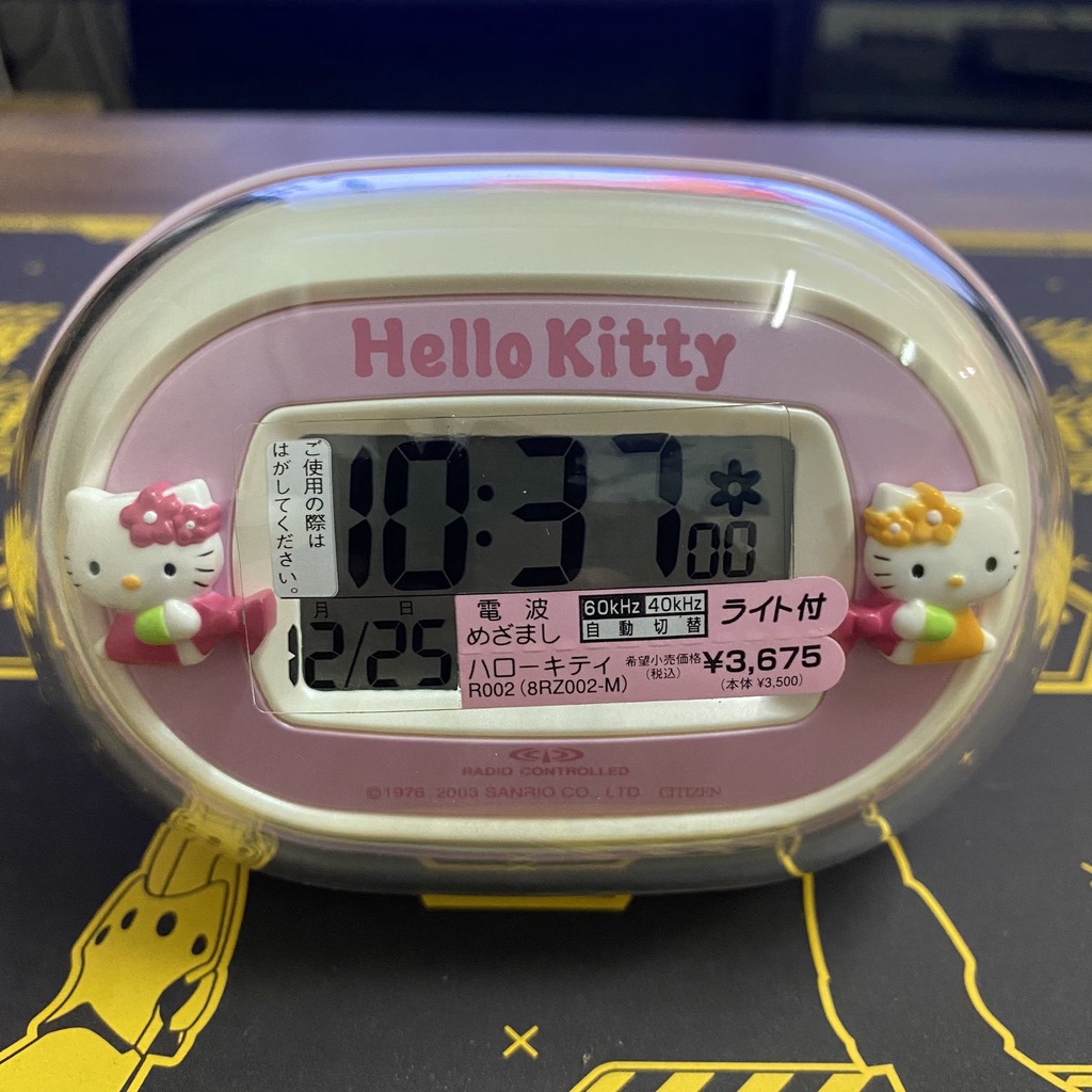 日本貨 citizen rhythm hello kitty 電波時計 電波時鐘 鬧鐘 8RZ002-M13