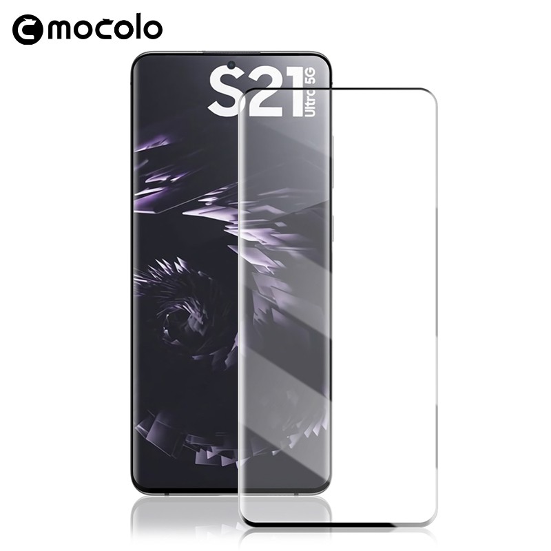 SAMSUNG Mocolo三星s22 S21 S10 S20 Plus超指紋鎖全膠屏幕蓋鋼化玻璃