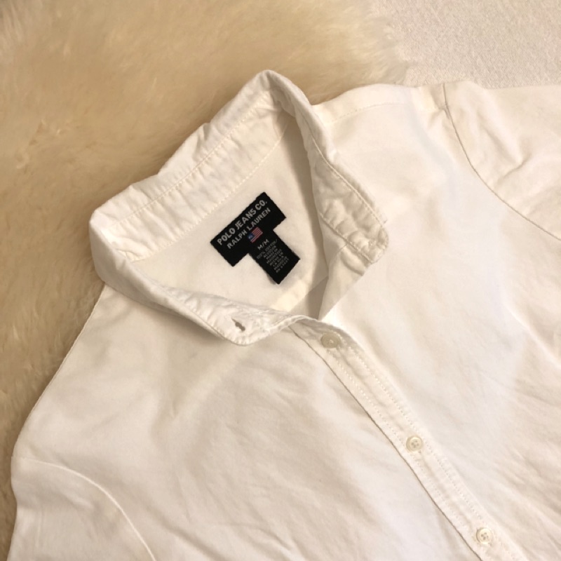 【二手】POLO JEANS Ralph Lauren 女生質感短袖襯衫 白色 M號