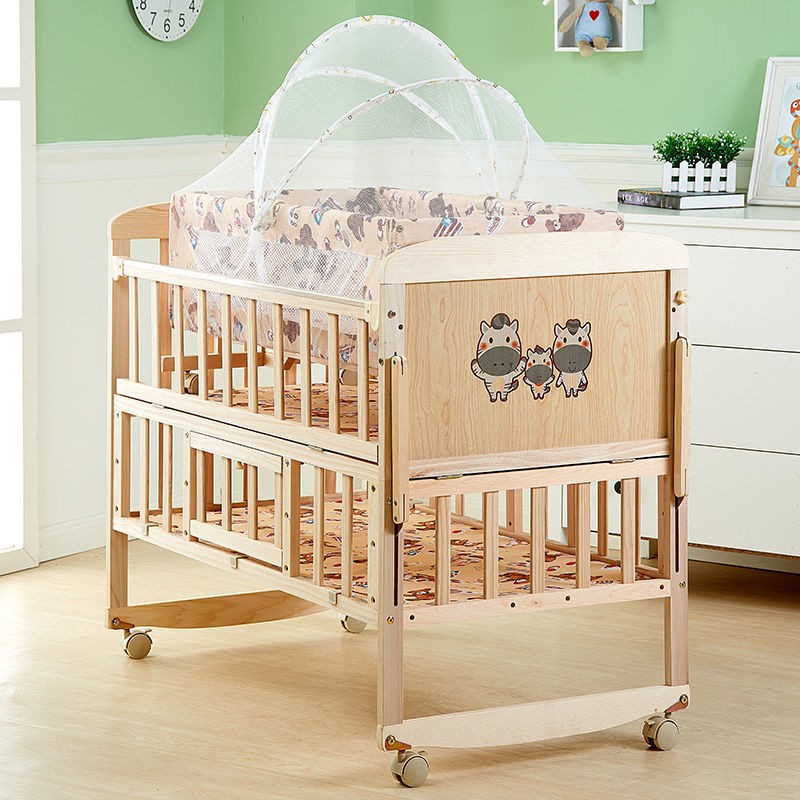 廠家直銷#嬰兒床中床實木拼接大床寶寶床多功能兒童床新生兒松木搖籃床小床