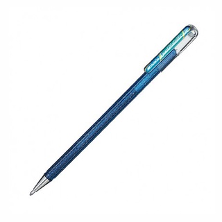 Pentel K110 彩蝶兩混色中性筆-藍色與金屬綠色