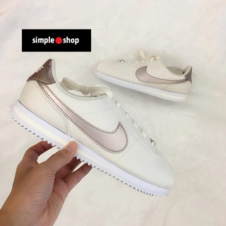 【Simple Shop】現貨Nike Cortez GS阿甘鞋 慢跑鞋 阿甘 大童 米白 玫瑰金 AH7528-002