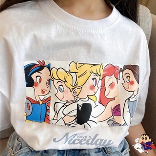 淘淘★兒童公主系列2021夏裝新款韓版中大女童卡通白雪公主印花短袖T恤