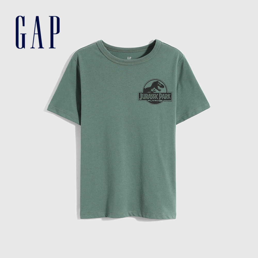 Gap 男童裝 Gap x 侏羅紀公園聯名 印花短袖T恤-綠色(689921)