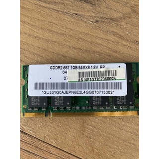 1GB DDR2-677 64MX8 1.8V memory 筆記型電腦記憶體 NB Notebook
