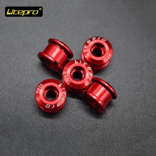 Litepro 5 件折疊自行車雙曲柄螺絲 MTB 公路自行車 BMX 雙盤螺絲用於曲柄鏈輪螺栓