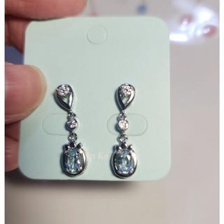 藍托帕石 托帕石 耳針 耳環 925銀針 天然❤水晶玉石特賣#K05