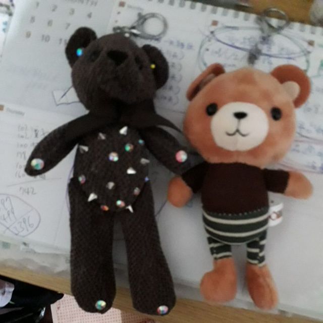 九成新 台灣手工製作 泰迪熊 吊飾 娃娃 玩偶