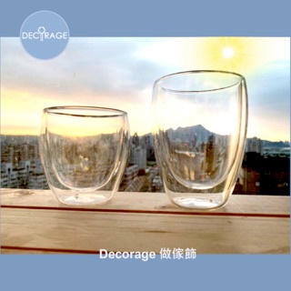 DECORAGE 做傢飾｜雙層耐熱玻璃杯 咖啡杯 雙層玻璃杯 不燙手 玻璃杯 咖啡杯 牛奶杯 聖誕節禮物 交換禮物 禮物