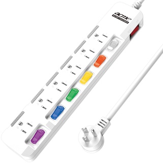 【acme】7 切 6 插(3p) 15a安全延長線 延長線 電源 1.8m 2.7m 4.5m (sh9005-07)