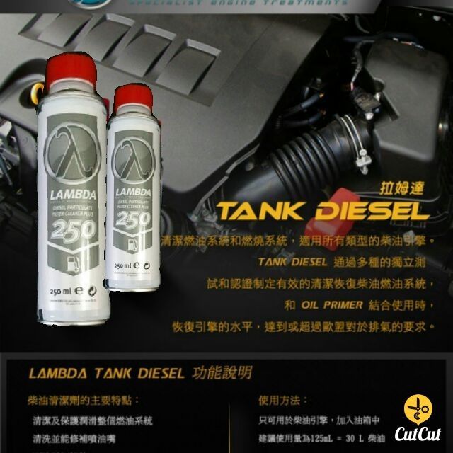 LAMBDA Tank-Diesel 柴油油路清潔劑 恢復馬力 洗噴油嘴 清積碳 省油 DPF CPF