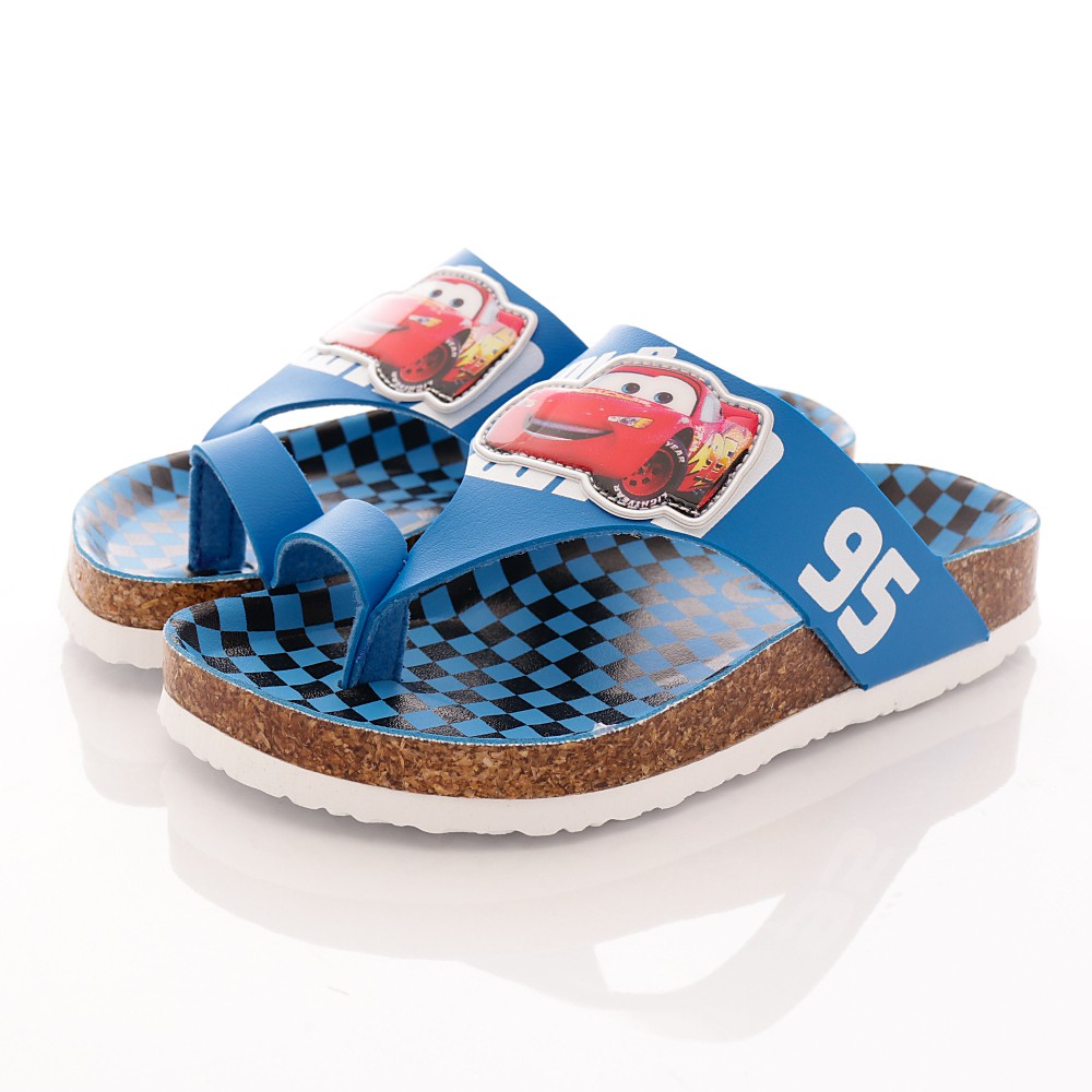 卡通(零碼)Disney迪士尼童鞋cars 閃電麥坤勃肯夾腳拖鞋554723藍(15-16cm)