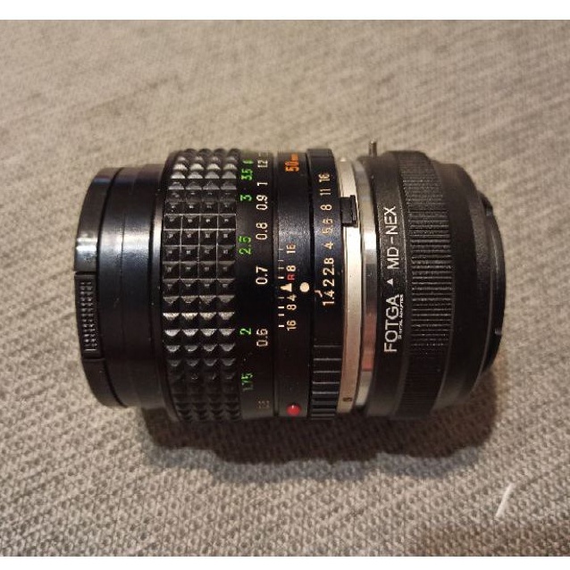 美品 SONY A7系列直上含新轉接環 MINOLTA MC ROKKOR-PG 50mm F1.4大光圈鏡頭 發色超棒