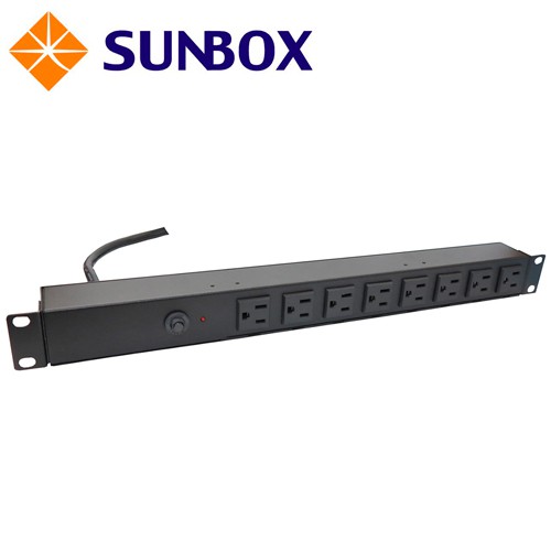 8孔20安培 1u/0u 機架型排插 (SPU-2012-08)SUNBOX