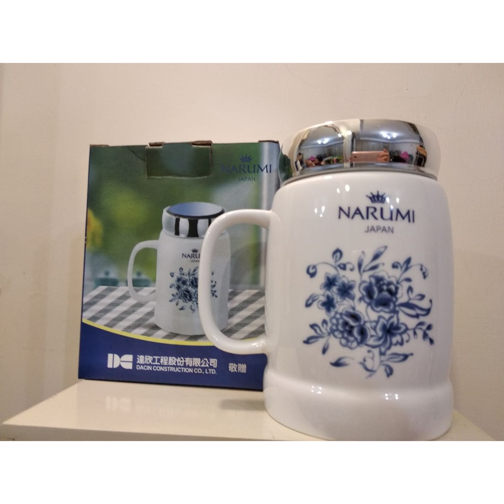 日本 典雅高質感 NARUMI 鏡面馬克杯 有手把 寬口徑 耐高溫 陶瓷杯 辦公杯 泡茶杯 陶瓷飲料杯(500ml)