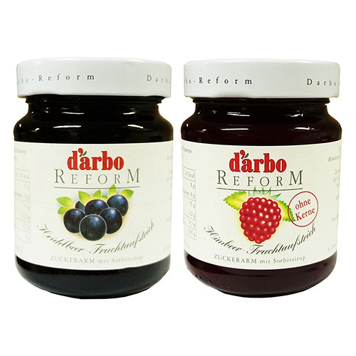 Darbo無糖果醬-覆盆莓及藍莓口味各一瓶(330g/瓶)