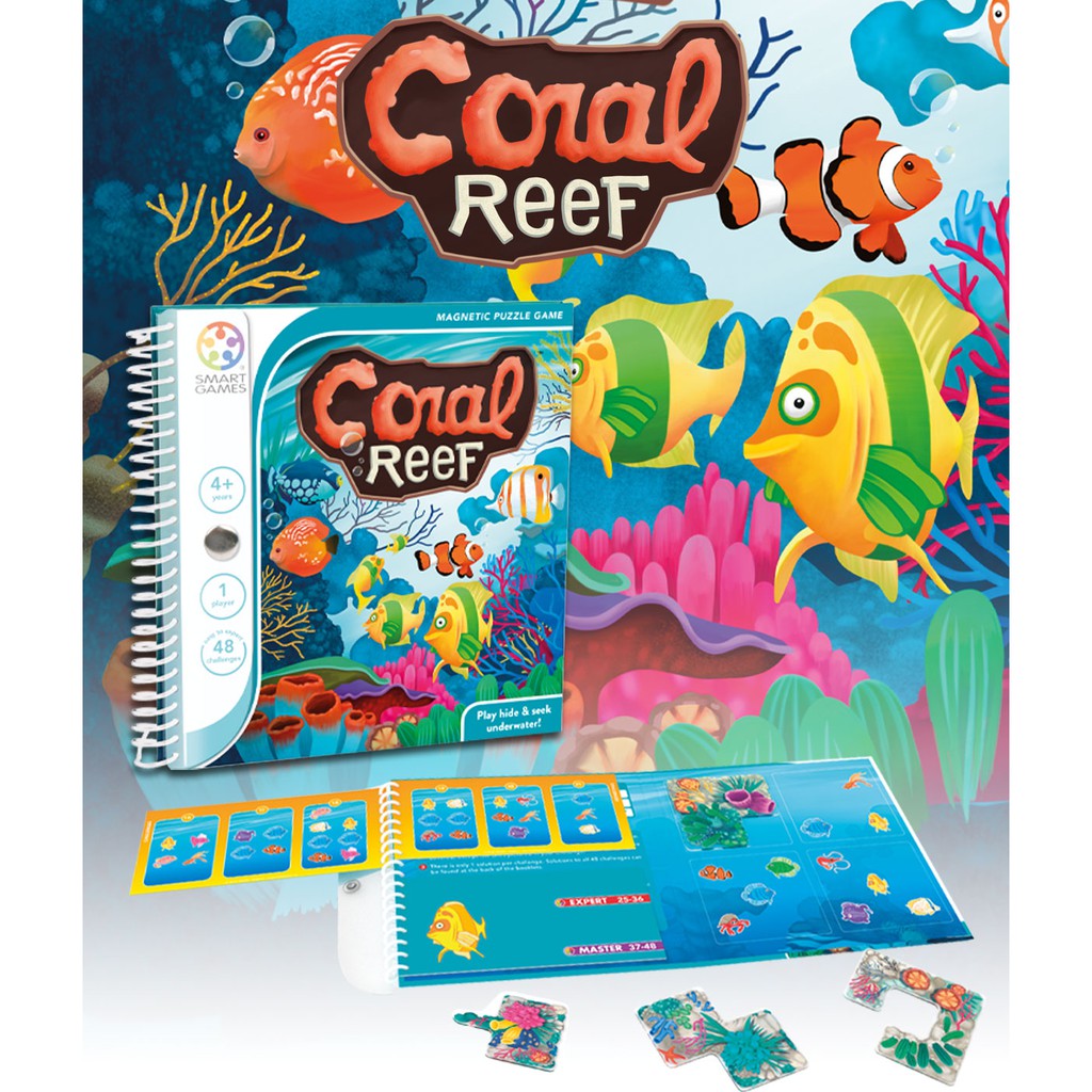 桌遊 信誼 和誼創新 比利時 smart games 魔磁隨身遊戲系列 海底躲貓貓 CORAL REEF
