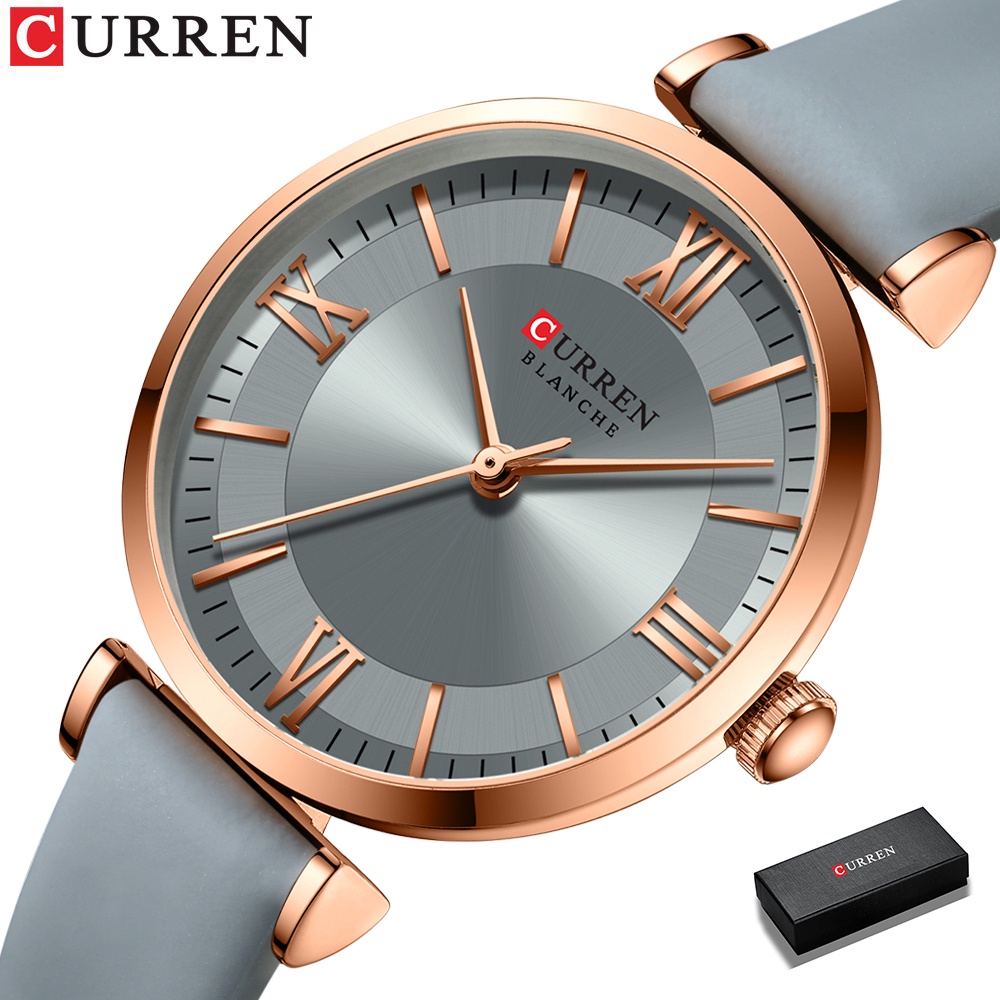 Curren 新款女士手錶純石英皮革手錶 9079 L