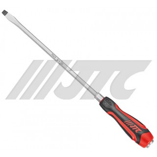 【YOYO汽車工具】JTC-7623 貫通雙色柄起子 SL8.0x 250⊝ / 雙色柄 一字 螺絲 起子