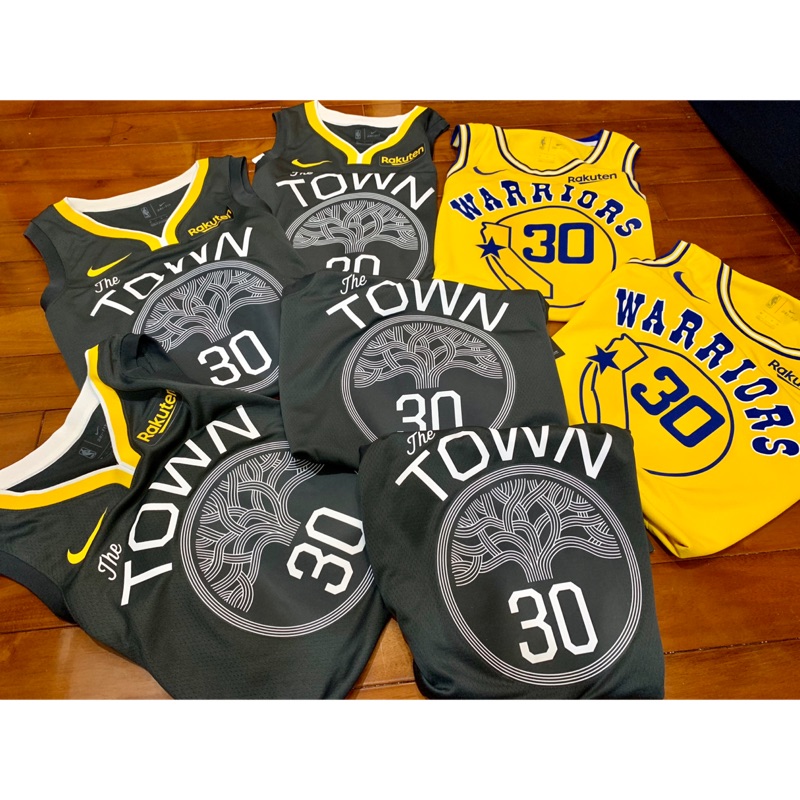 波波愛球衣 - Curry , 勇士隊，大樹款，復古黃襪款，Nike 球衣，球迷版，含贊助商標