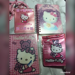 Hello kitty 大頭貼筆記本 織帶證件套 全新