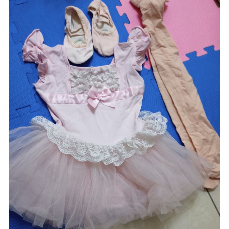 合售二手芭蕾舞衣，適18公斤內，27號舞鞋，粉色褲襪