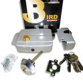 LG001 鳥牌 BIRD 電鎖 正鎖 內開型 鋁製 斜鎖舌 自動鐵門鎖 鐵門鎖 機械鎖 鎖心可自由更換 防盜鎖