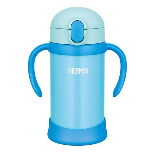 日本 THERMOS 膳魔師 不銹鋼兒童學習杯/保溫杯/吸管杯(把手可拆) - 藍色